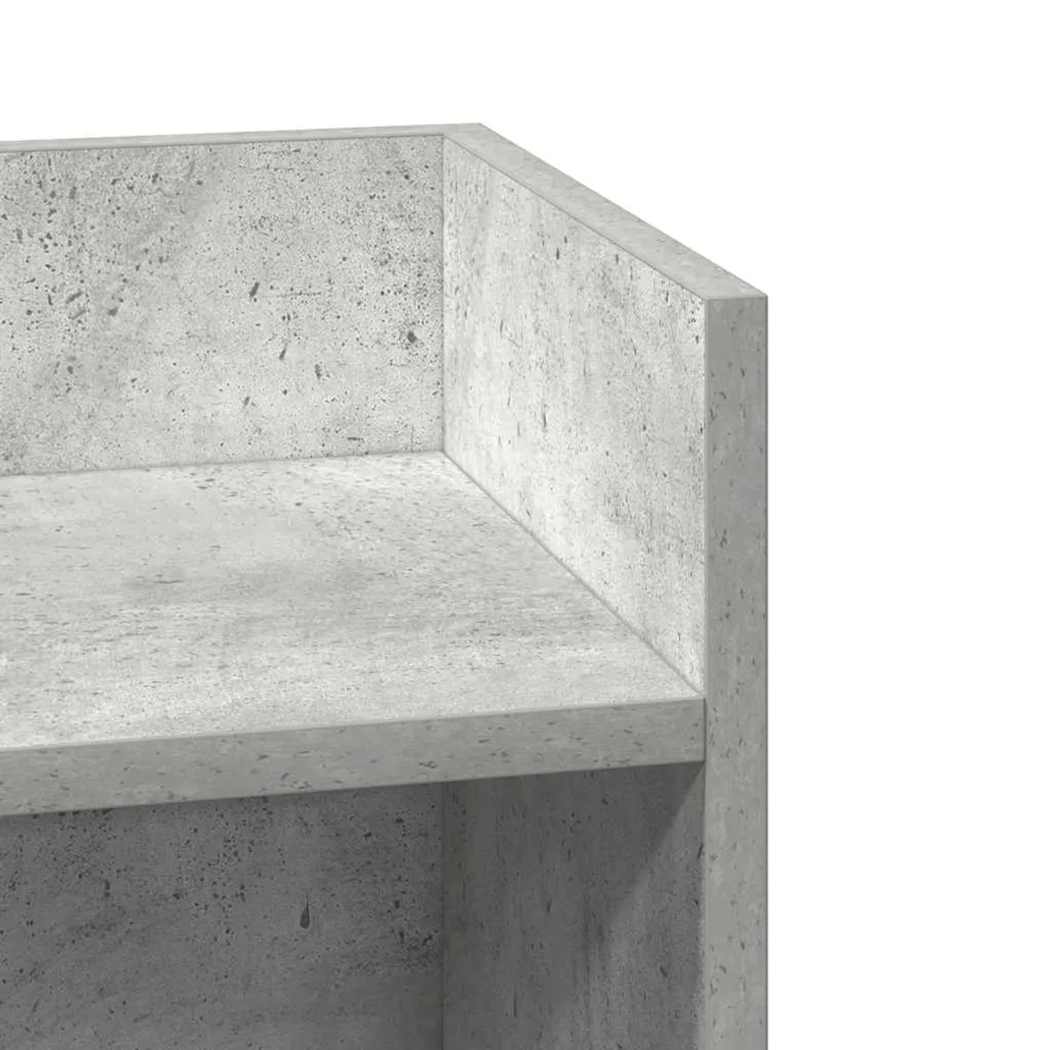 Betongrauer vidaXL Beistelltisch aus Holzwerkstoff. Detail der Ablage in moderner Betonoptik.
