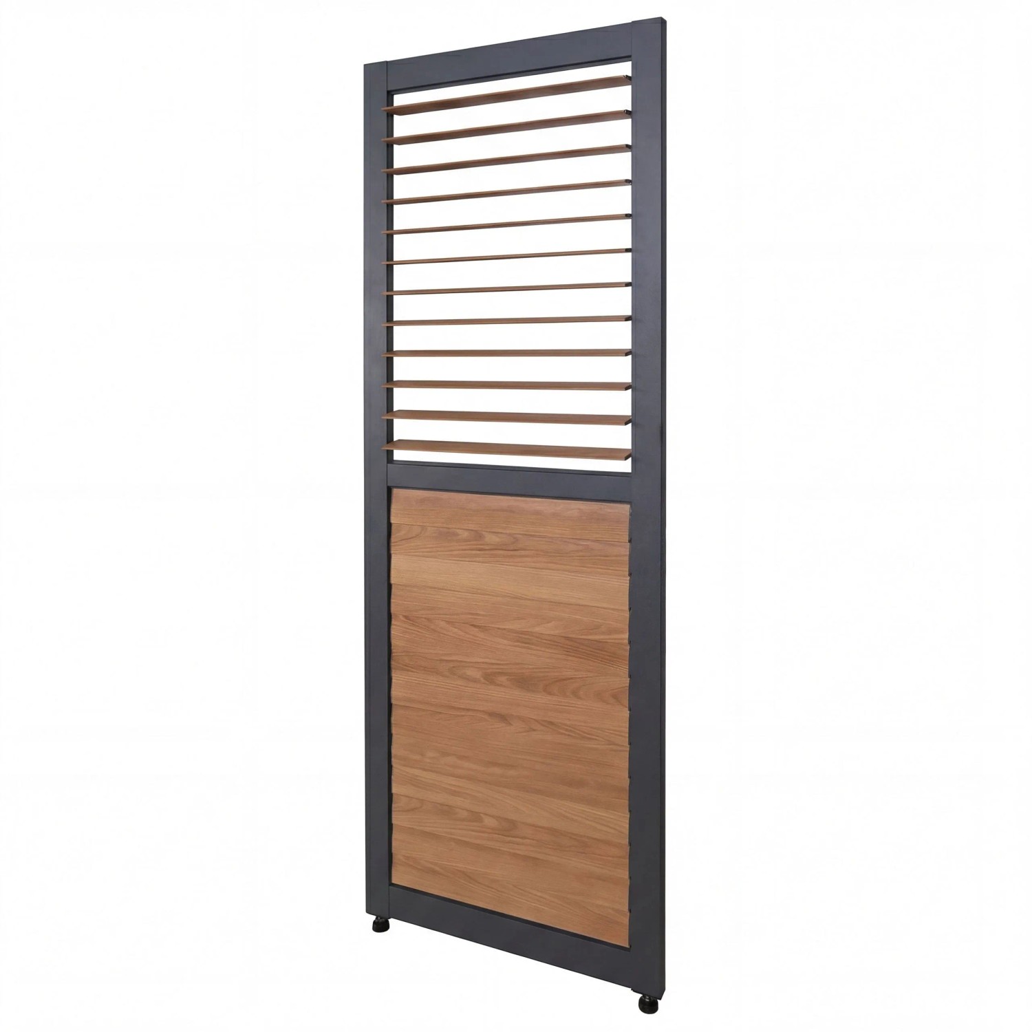 MCW Lamellenwand Für Pergola P65 Aluminium 220x68cm Holzoptik Anthrazit
