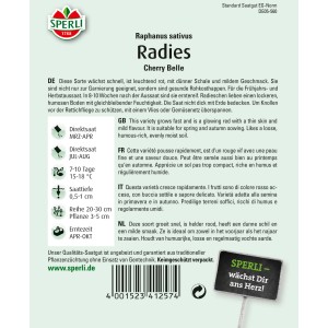 Sperli Radieschen Cherry Belle Samenpackung: Schnellwachsendes Gemüse für Beet und Garten.