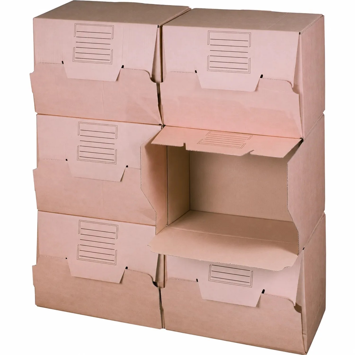 PROREGAL Mega Deal 30x Archivbox mit Frontklappe LxBxH 426x326x295mm Großes Beschriftungsfeld Braun Archivbox Archivkarton Aktenkarton