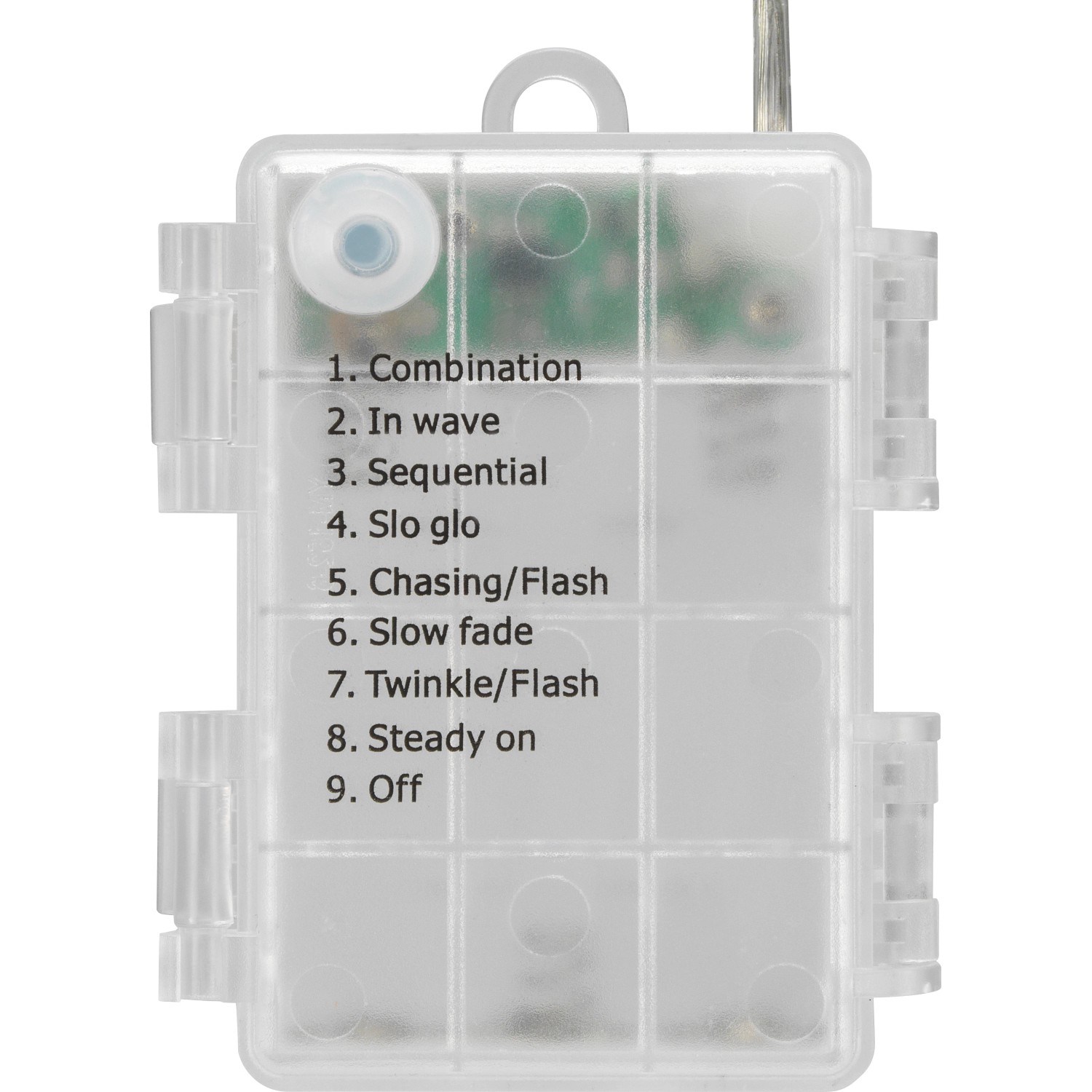 Batteriebox mit Leuchtmodi für LED-Lichterkette Kupfer, warmweiß.