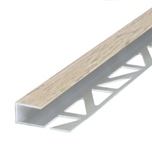 Dalsys Abschlussprofil 100cm Aluminium Eiche Hell. U-förmige Abschlussleiste für Laminat & Parkett Übergänge.