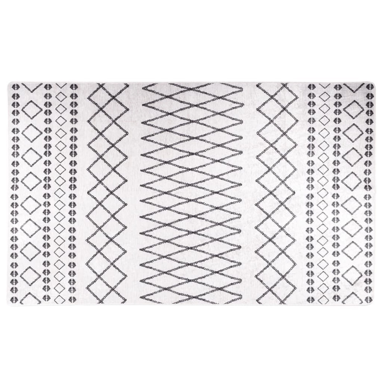 vidaXL Teppich Waschbar Schwarz Und Weiß 120x170 Cm Rutschfest 1908210 günstig online kaufen