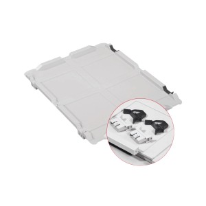 Graue PROREGAL Eurobox Nextgen mit Scharnierdeckel und schwarzen Griffen, 11 Liter.