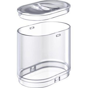 Juwel SmartFeed Futterkammer-Erweiterung aus transparentem Kunststoff, Behälter und Deckel.