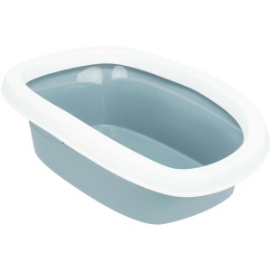 Jollypaw Katzentoilette, blau mit weißem Rand, 31x14x43 cm.