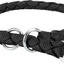 Schwarzes Trixie Zugstopp-Hundehalsband Cavo, Größe L (47-55 cm), geflochten mit Metallringen.