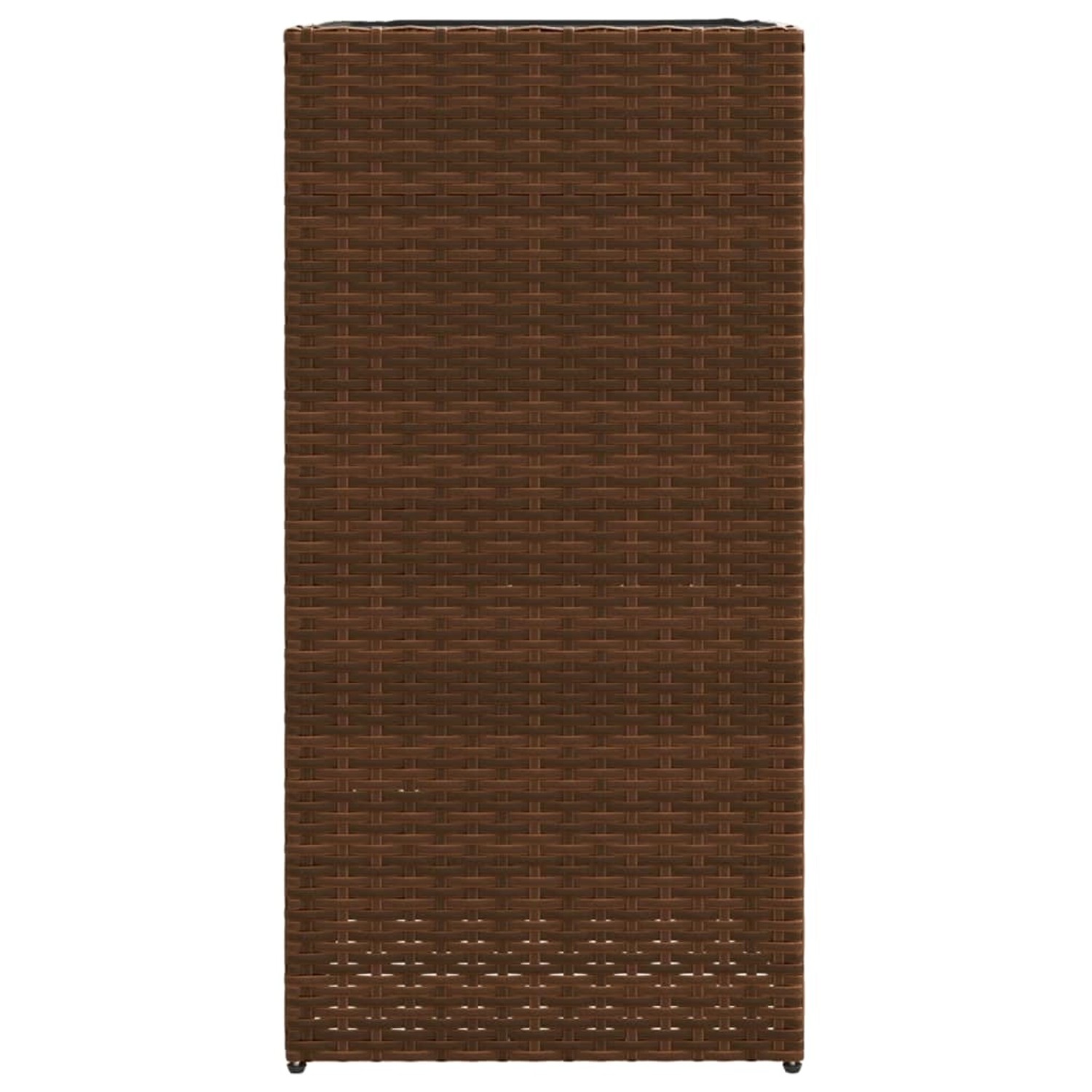 Brauner vidaXL Pflanzkübel (40x40x80 cm) aus Poly Rattan für den Garten.