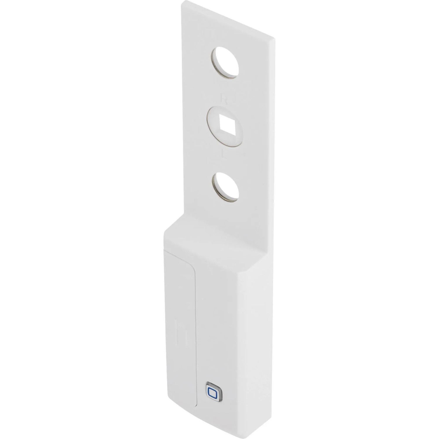 Weißer HmIP Fenstergriffsensor für Hausautomation, zur Erkennung von Fensterpositionen.