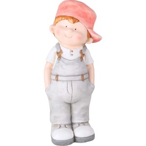 Deko-Figur Junge, stehend, 41 cm, aus Polystone für die Gartendekoration.