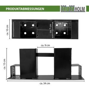 TRUTZHOLM Holzstapelhilfe 2er Set aus lackiertem Stahl, Maße siehe Abbildung.