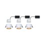 LED Einbauleuchten-Set Gil Coin, 3er, weiß-matt/gold, dimmbar. Einbaustrahler für Deckenmontage.