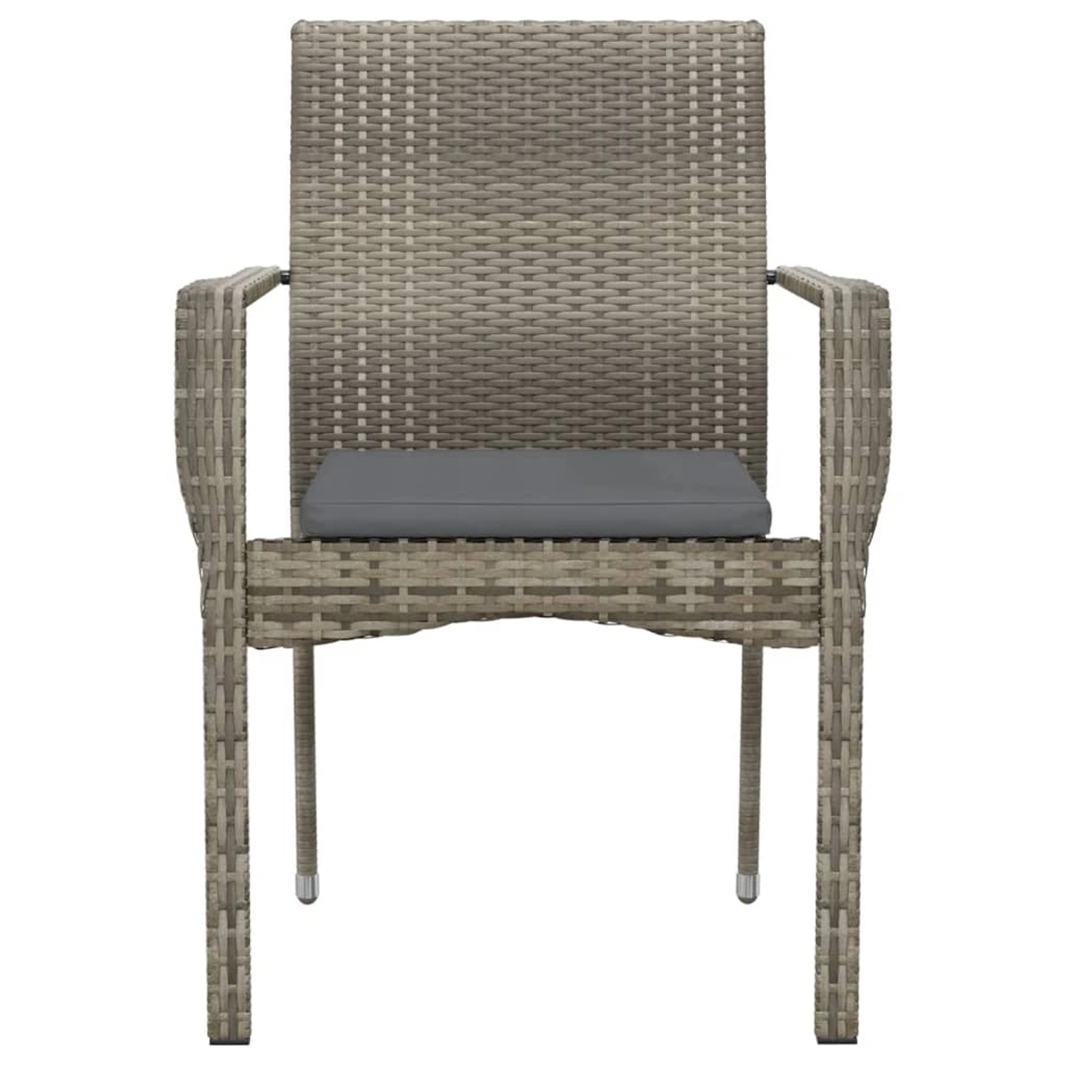 vidaXL Gartenstühle mit Kissen 4 Stk. 59 x 53,5 x 88 cm Poly Rattan
