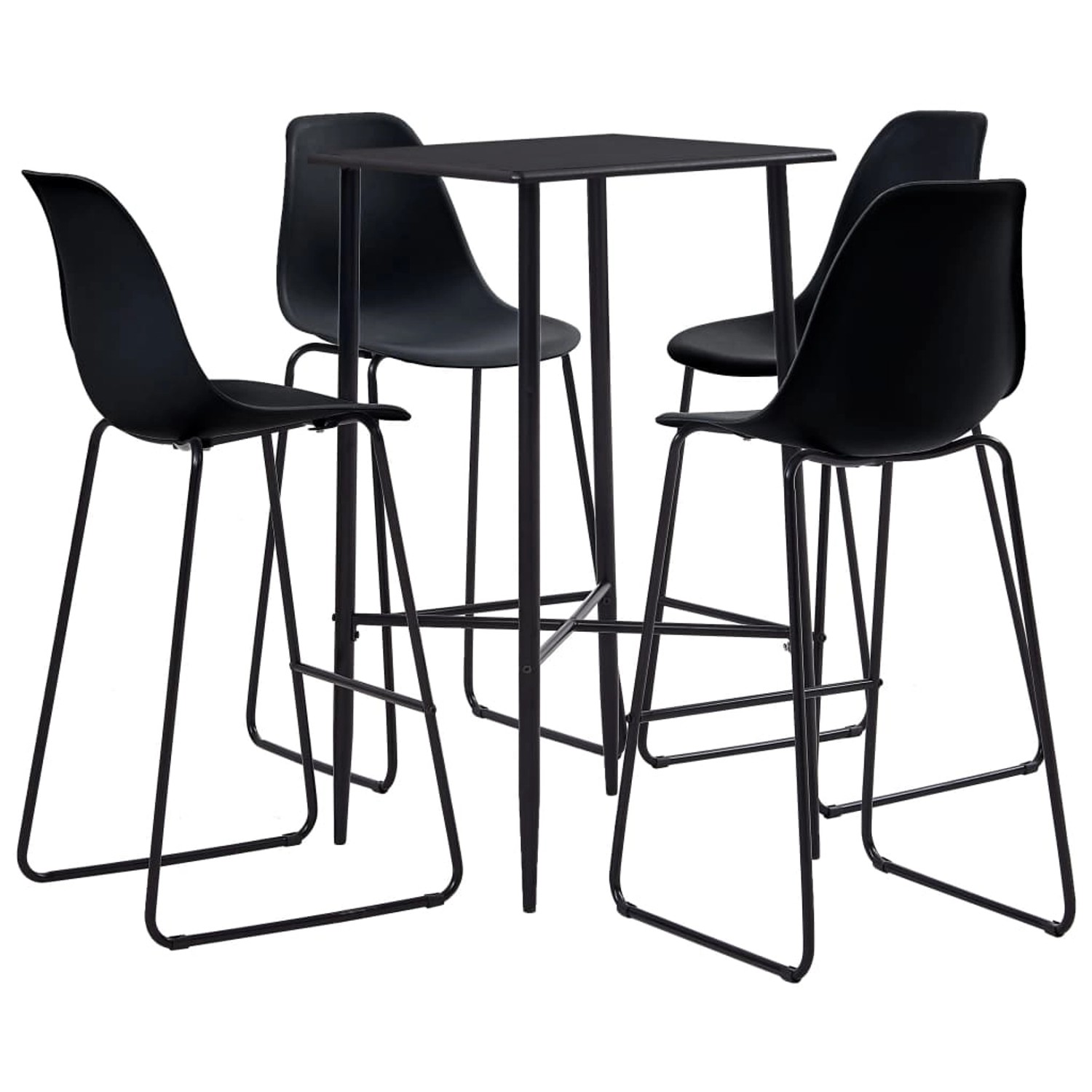 vidaXL 5-tlg. Bar-Set Kunststoff Schwarz Modell 7 günstig online kaufen