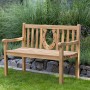Gartenbank Hufeisen aus Teakholz, 120 cm breit, für den Garten oder die Terrasse.