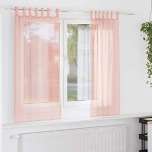 vidaXL Voile Vorhänge mit Schlaufen 2 Stk Rosa 140x175 cm 4102287