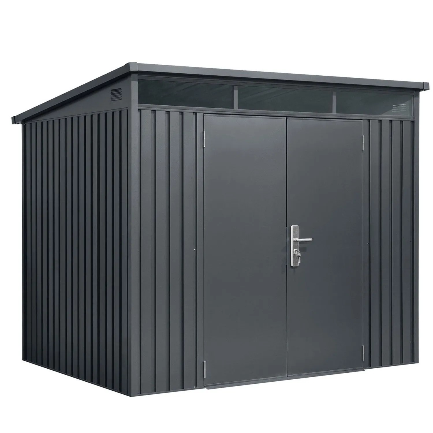 osoltus Metall Gerätehaus Geräteschuppen Pultdach Skylight 4 M²