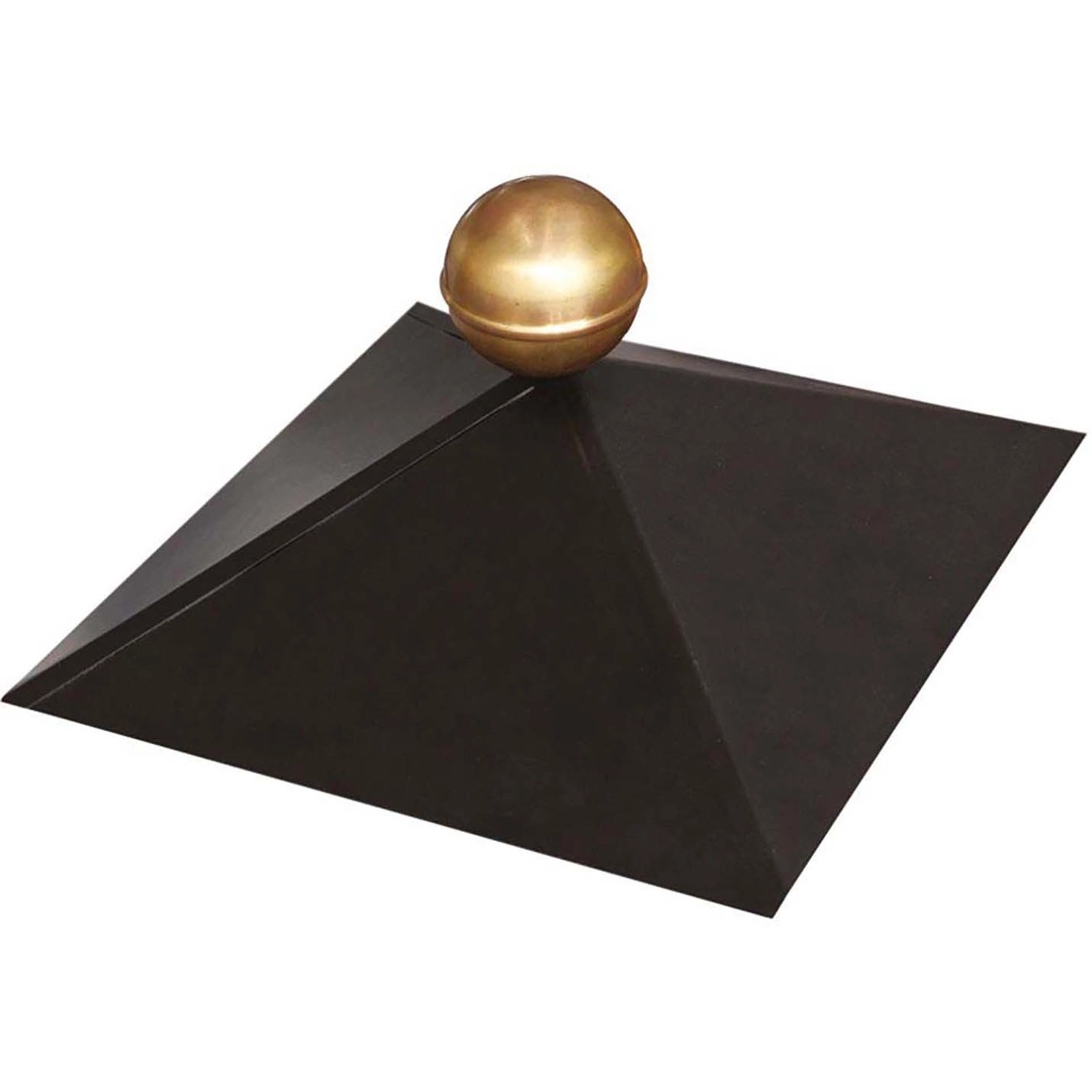 Karibu Haube für Viereckpavillon Schwarz mit Messingkugel 35,5 x 35,5 x 13 cm