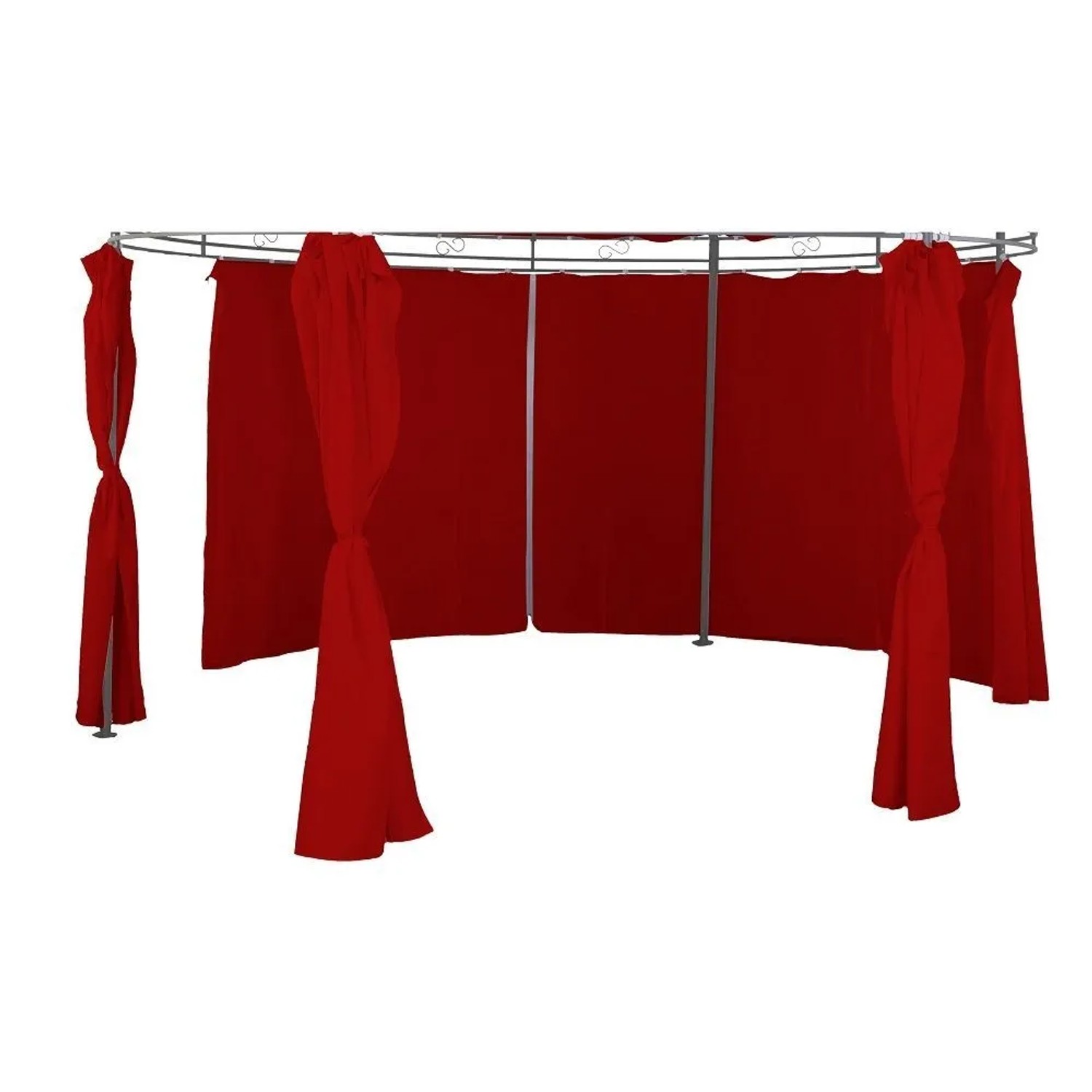 Lex Seitenteil Pavillon Rund 3,5m Wasserdicht Gartenpavillon Seitenwand Sichtschutz Burgundrot