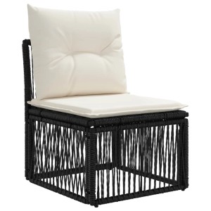 vidaXL Gartensofa-Set 9-Tlg Schwarz Poly-Rattan 3435838