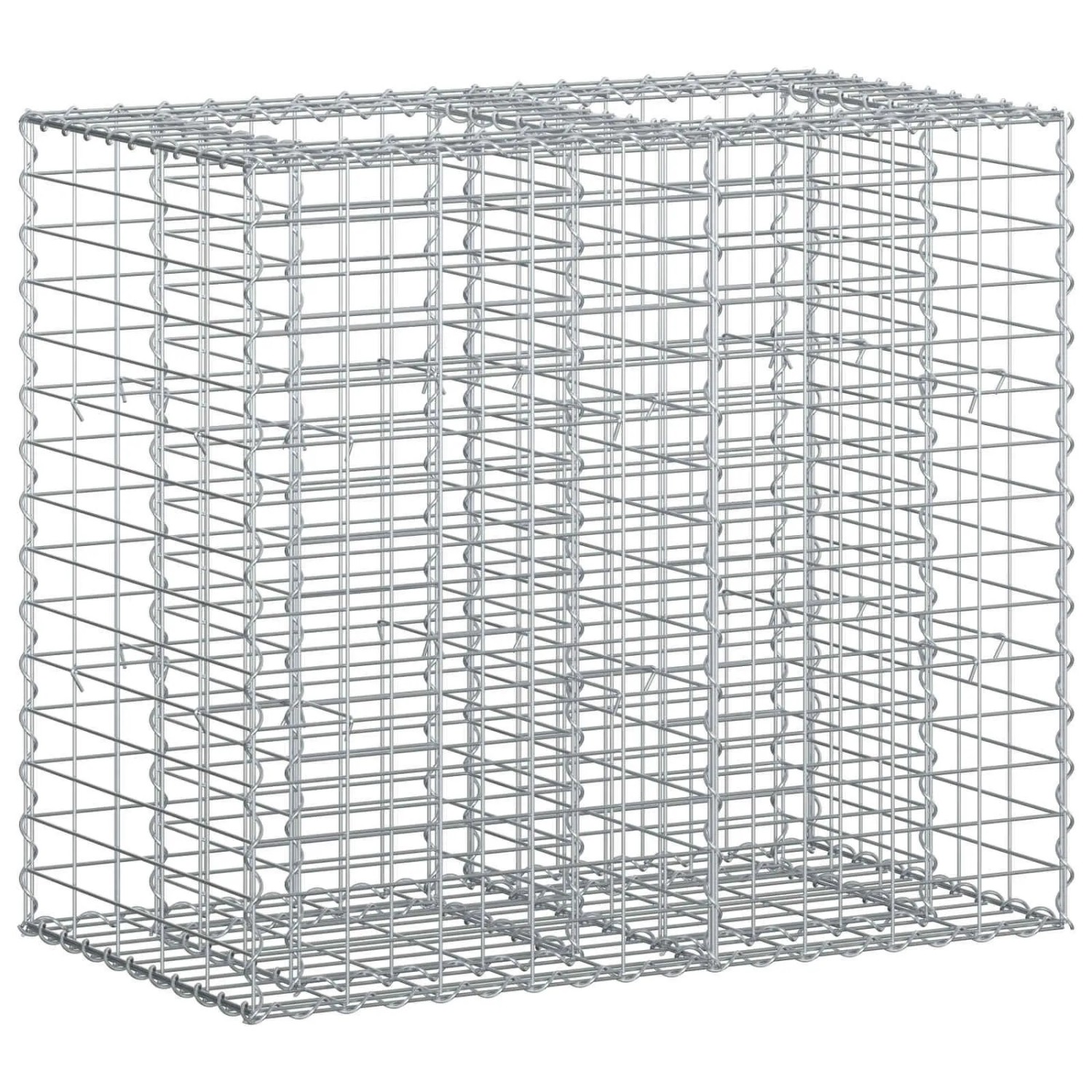vidaXL Gabionen Hochbeet Silber 90 x 50 x 80 cm Verzinkter Stahl 42033327