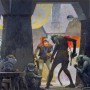 Komar Vlies Fototapete Star Wars Mos Eisley mit Stormtrooper, Luke Skywalker und weiteren Figuren.