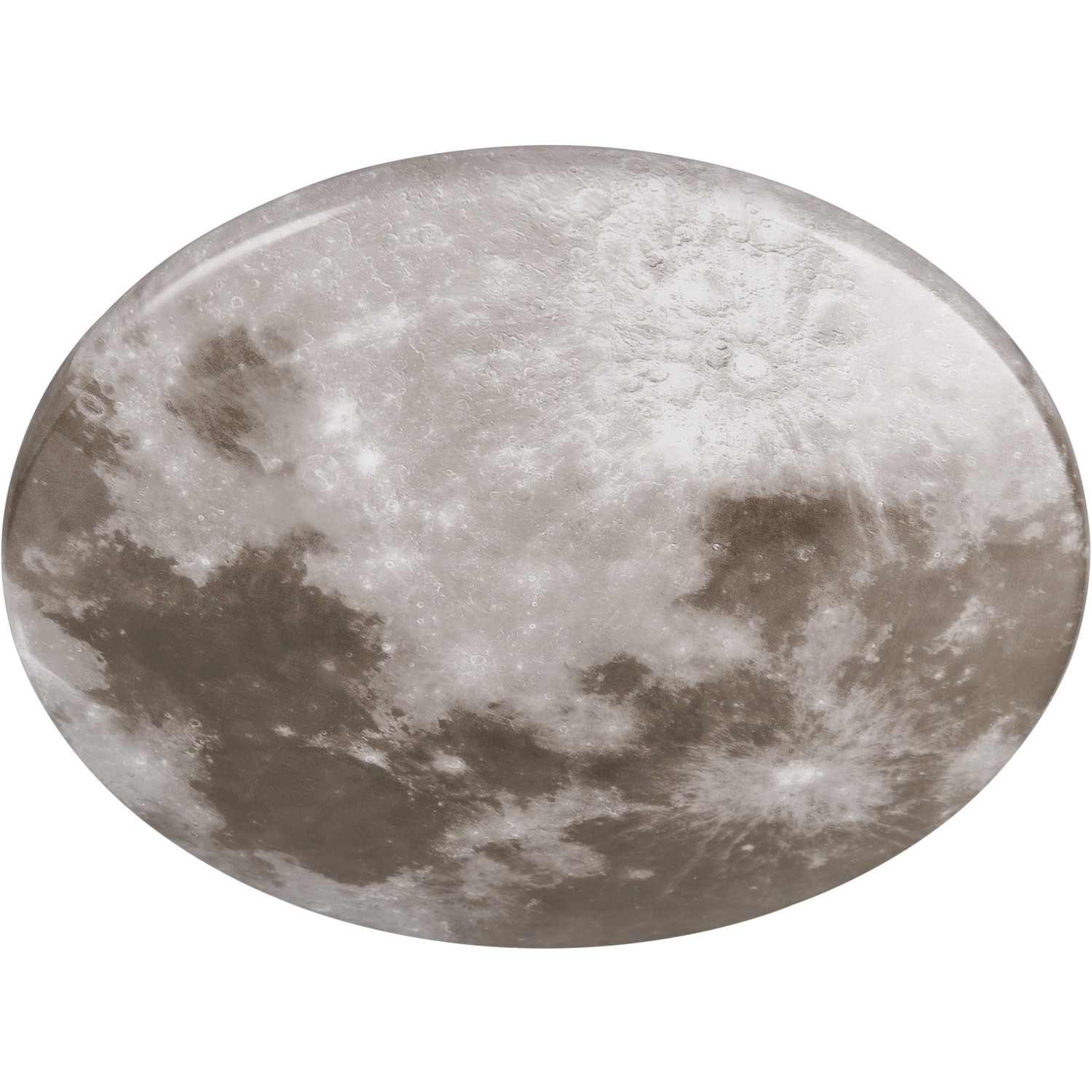 Weiße LED Deckenleuchte Moonika im Mond-Design, 37x37 cm, für Bad und Wohnraum.