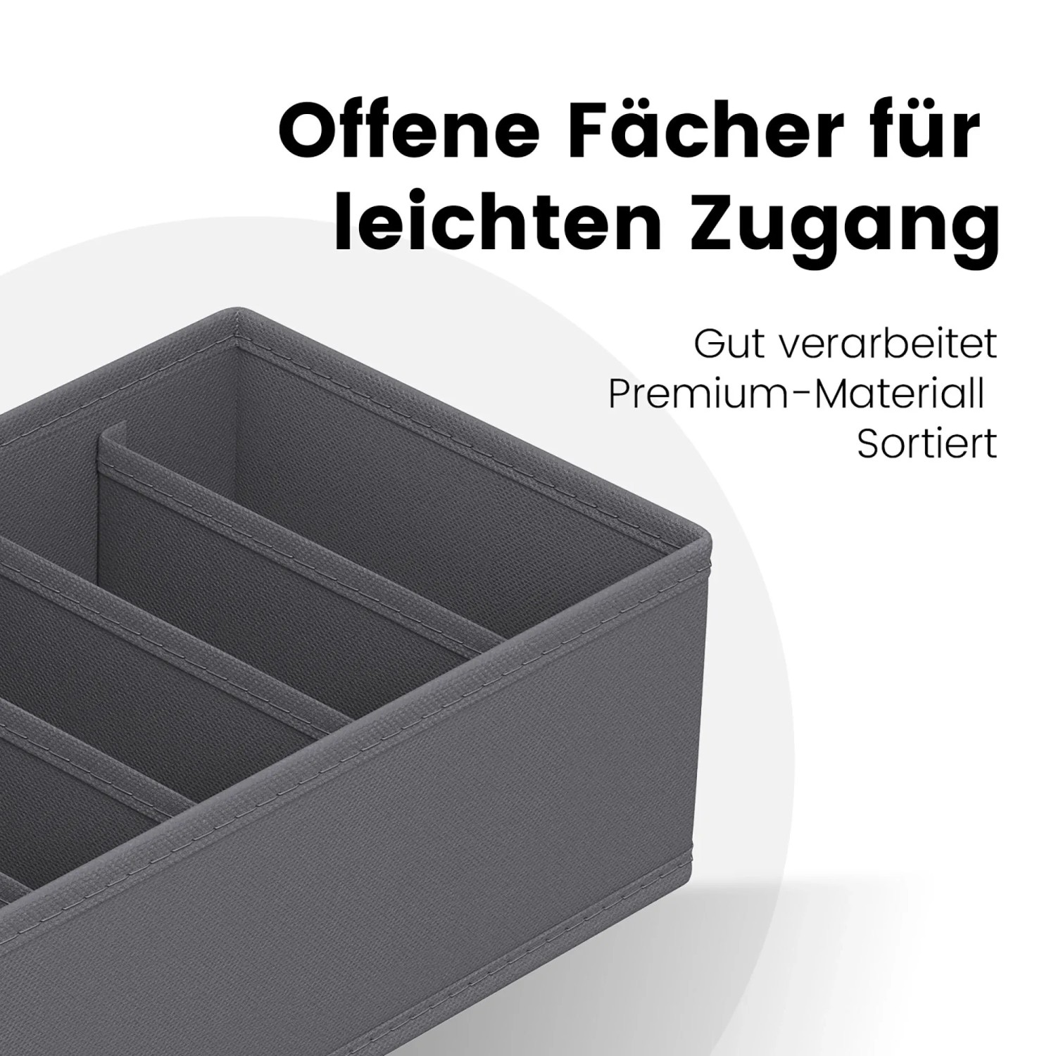 Songmics Unterwäsche-Organizer, 8-teilig, grau, für Schubladen und Kleiderschrank. Textile Aufbewahrung mit Fächern.