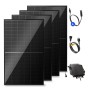 Solakon Balkonkraftwerk 2000W Komplettset mit 4 Solarmodulen, Wechselrichter und Kabeln.