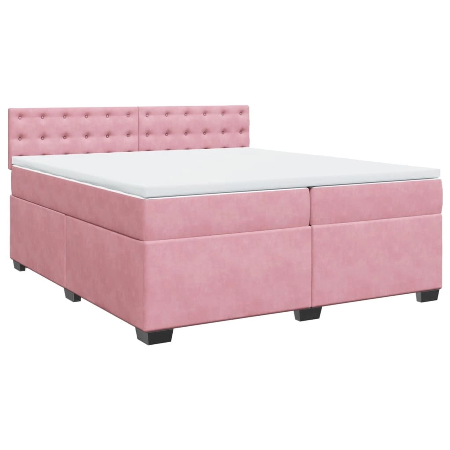 vidaXL Boxspringbett mit Matratze Rosa 200x200 cm Samt2107131 günstig online kaufen