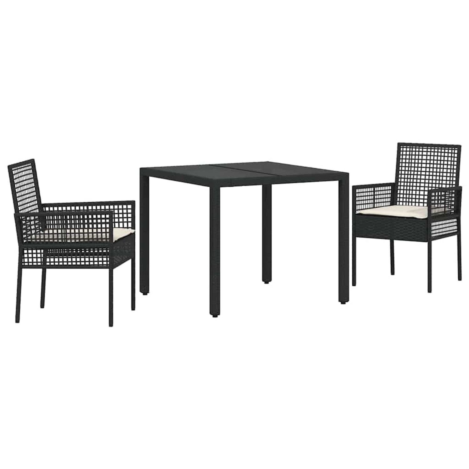 vidaXL Garten Essgruppe 3-Tlg Schwarz Poly Rattan 3334855 günstig online kaufen