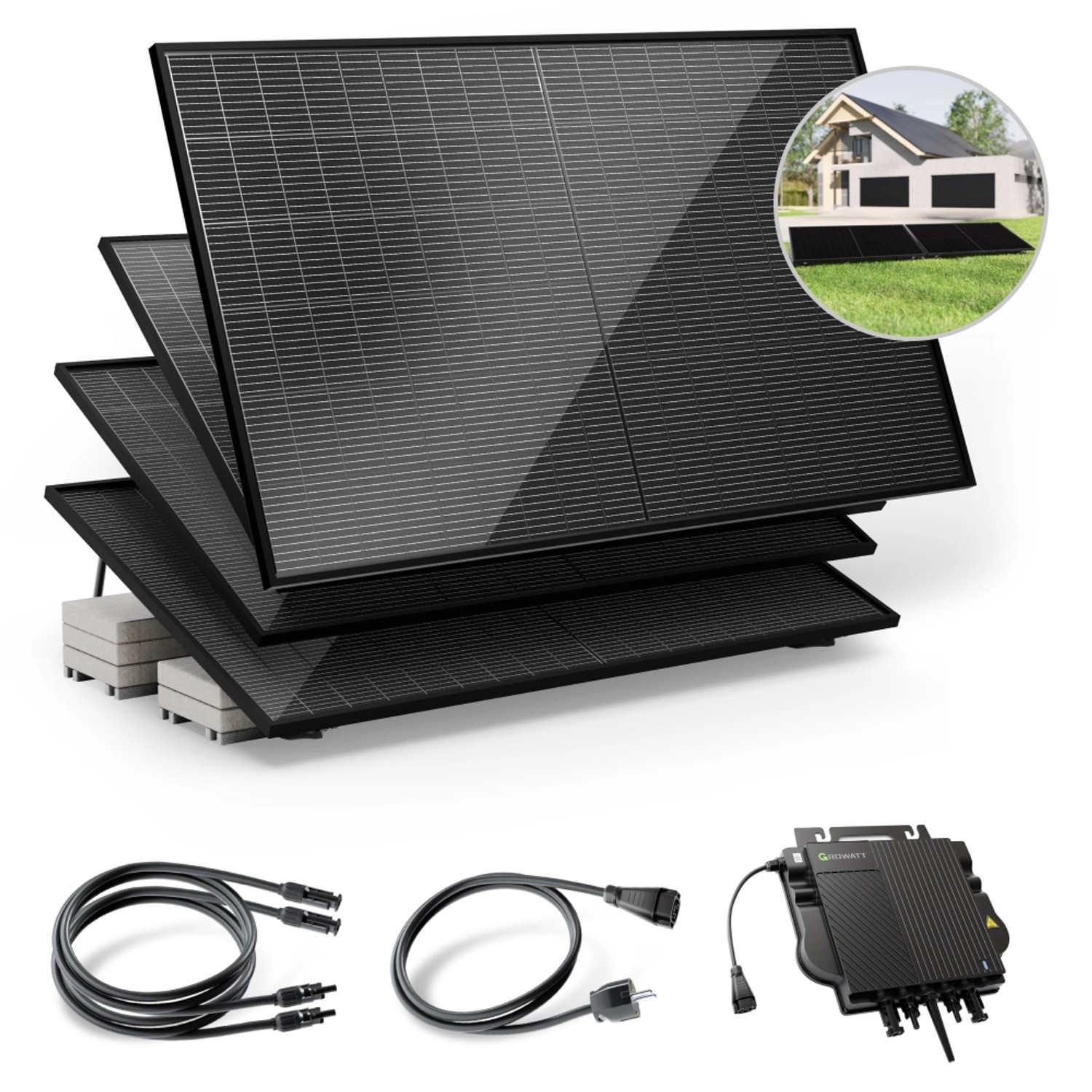 Solakon Balkonkraftwerk 2000W 800W Solaranlage mit Gartenhalterung Steckerf günstig online kaufen