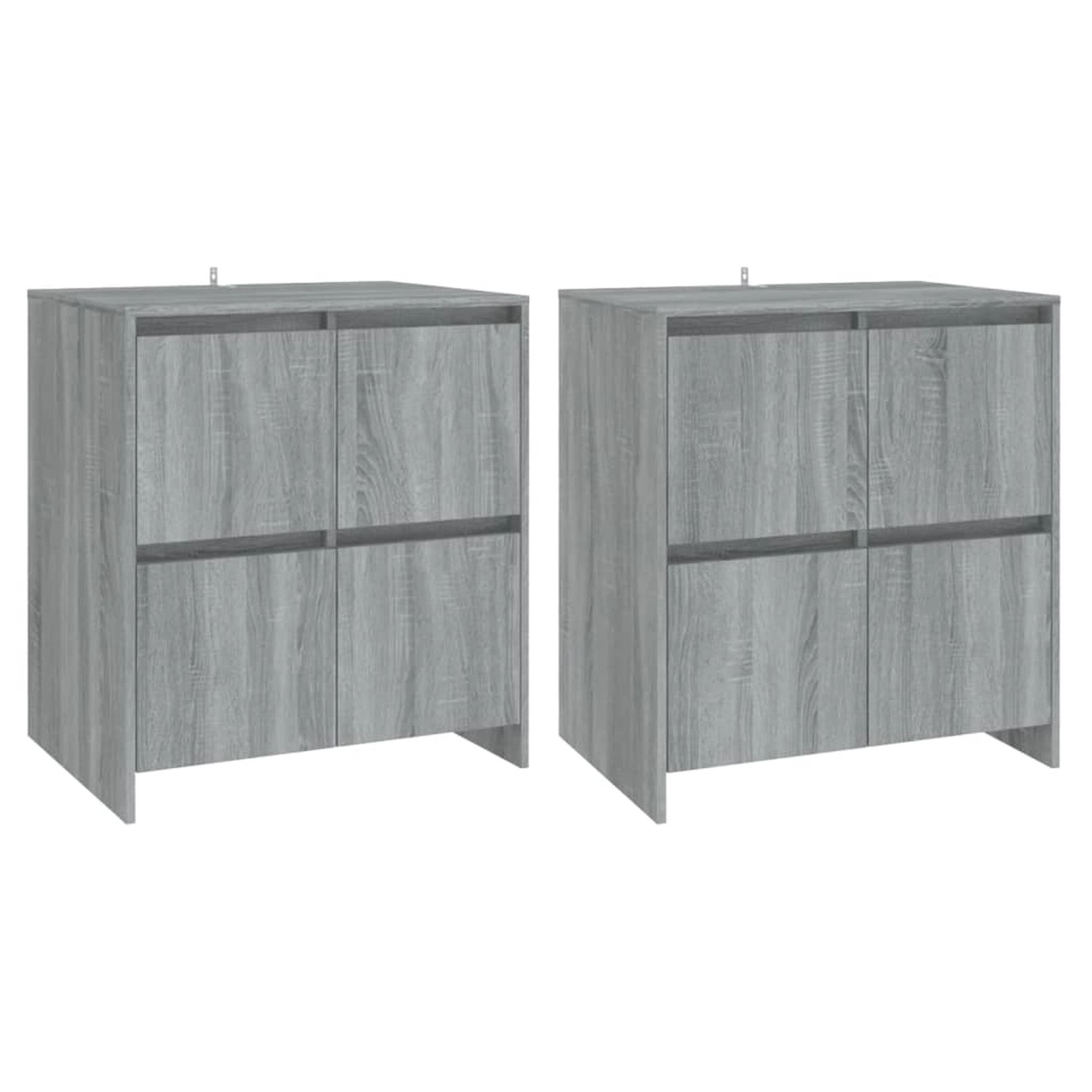 vidaXL Sideboards 2 Stk Grau Sonoma 70x41x75 cm Holzwerkstoff 3098095