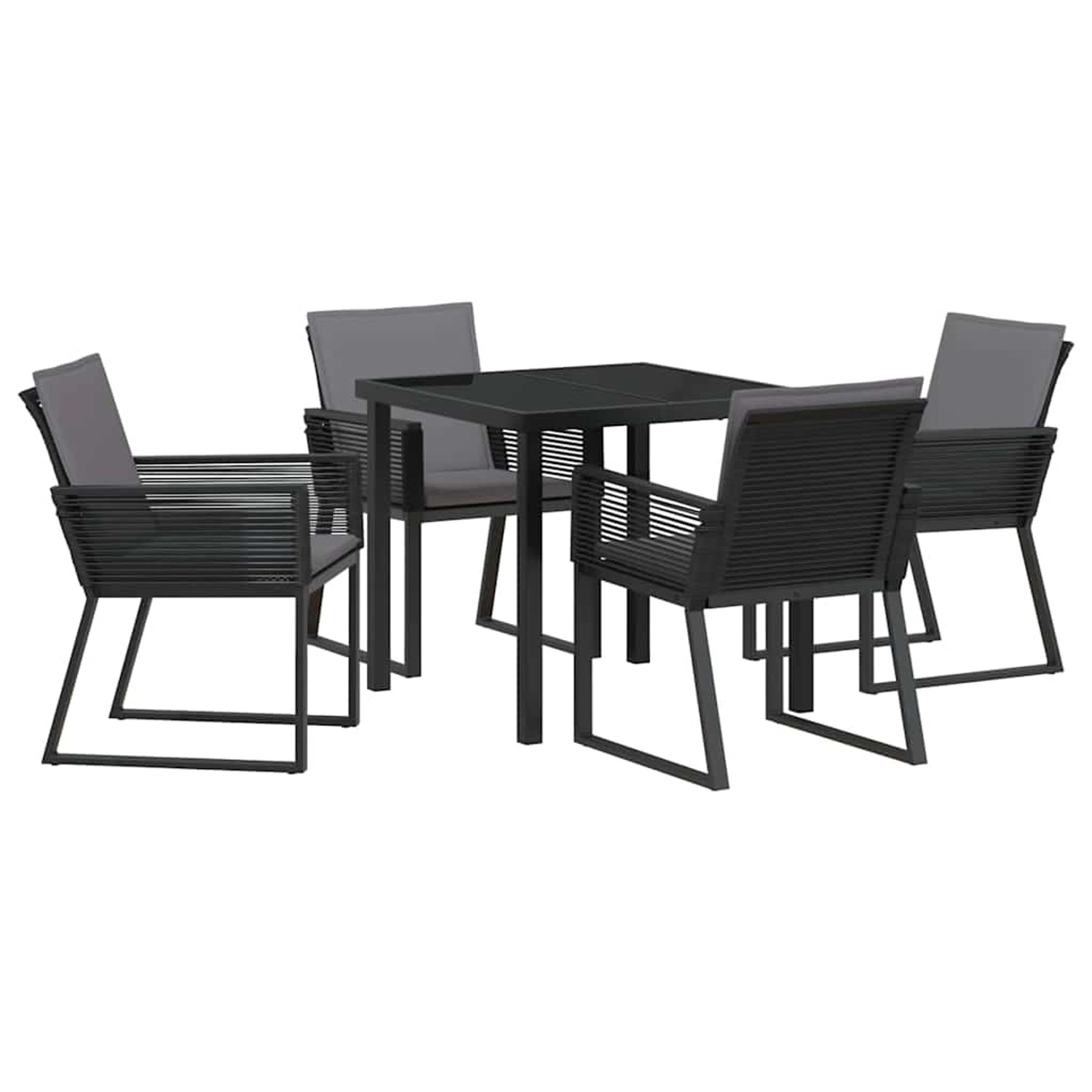vidaXL Garten Essgruppe 5-Tlg Schwarz Poly Rattan 3379318 günstig online kaufen