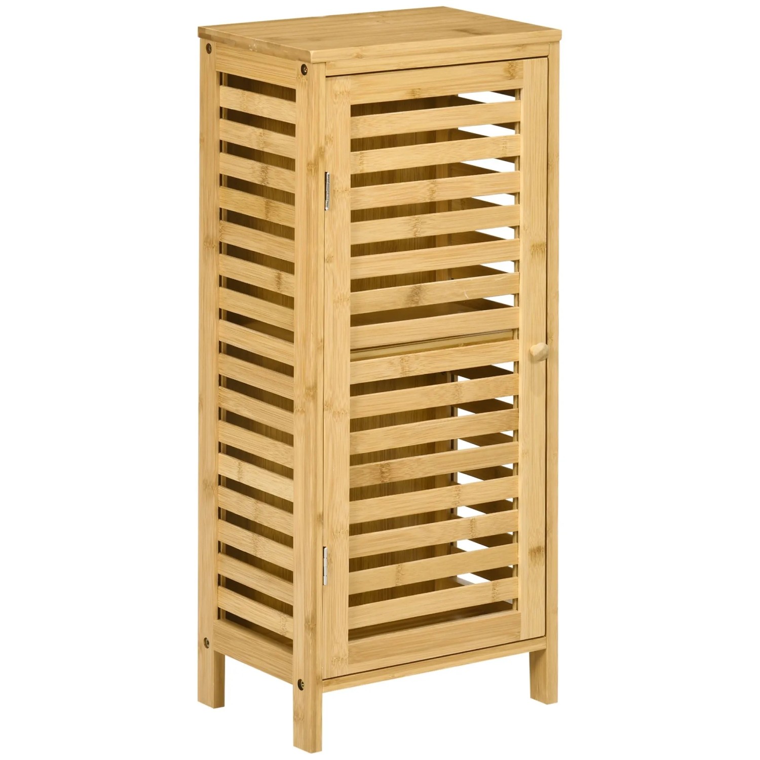 Kleankin Badschrank mit Lamellentür 2 Fächern 30 x 19,9 x 70 cm