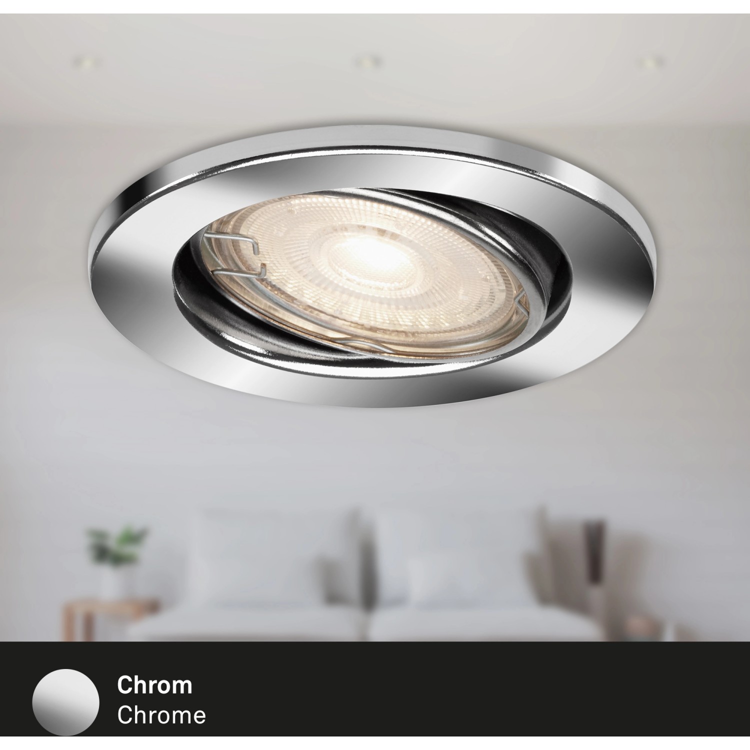Briloner LED-Einbaustrahler in Chrom, runder Spot für Innenräume.