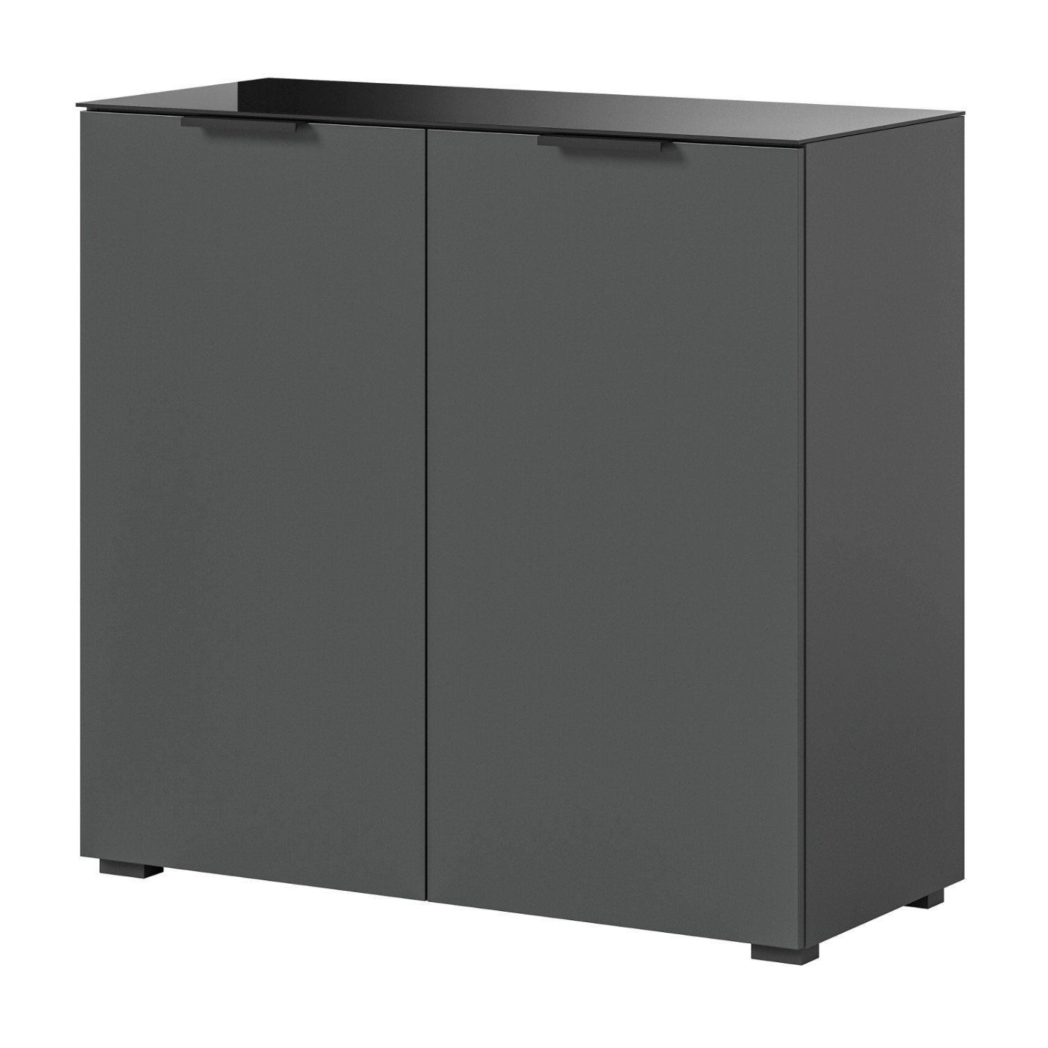 Inn.Furn Kommode Grau 90 cm mit Glasauflage und Soft-Close Riano günstig online kaufen