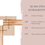 Detailaufnahme Steck-Schraubsystem der Karibu Fasssauna: einfache Montage, wasserabweisende Profilierung, hohe Stabilität.