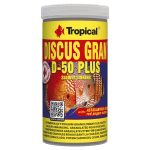 Tropical Discus Gran D-50 Plus Fischfutter-Granulat, 250ml Dose.