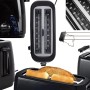 Zilan Langschlitztoaster XXL, 1400W, schwarz, mit Brötchenaufsatz und Toast
