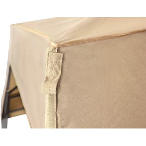 Tepro Pavillonbespannung Marabo in Taupe, Detailaufnahme der Befestigung.