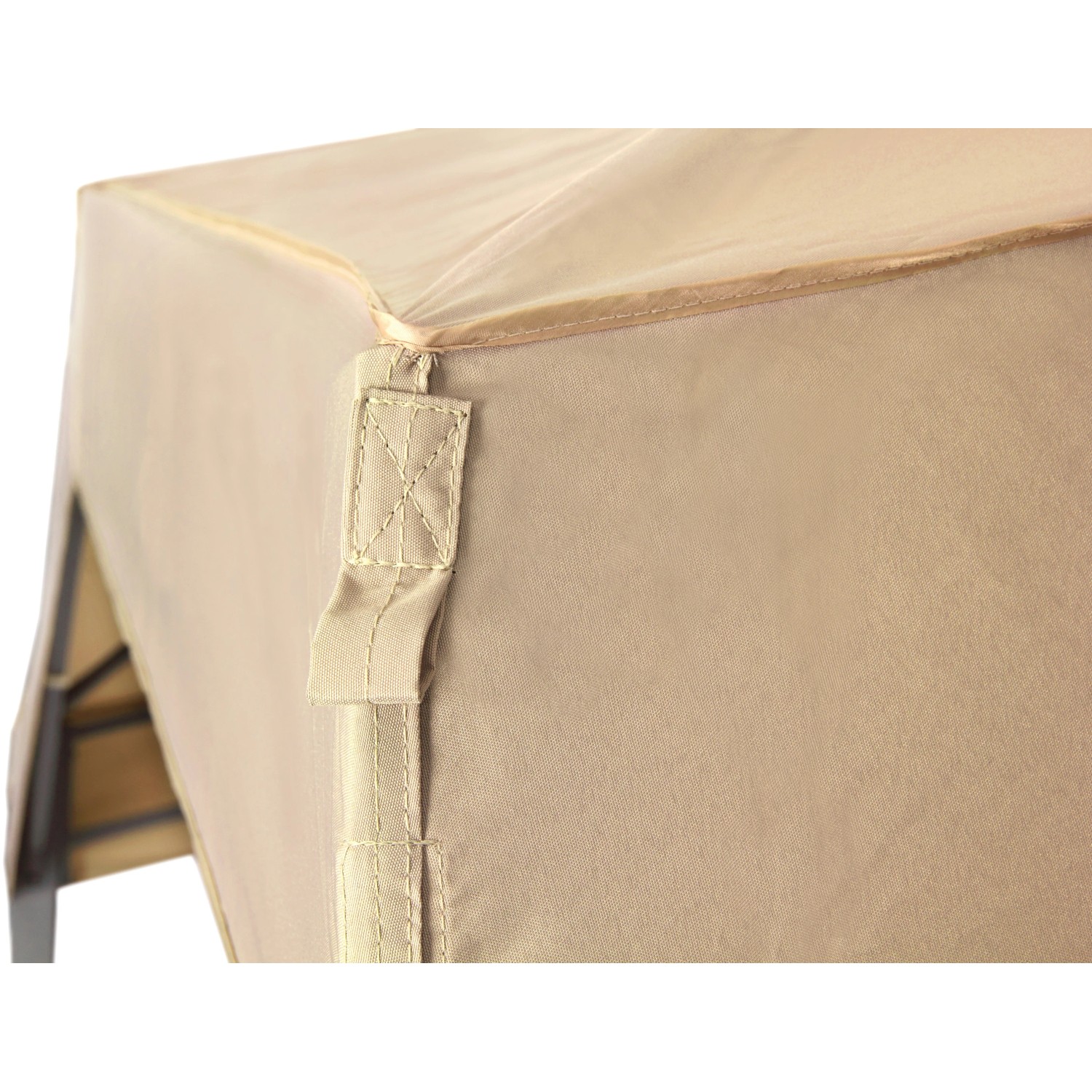 Tepro Pavillonbespannung Marabo in Taupe, Detailaufnahme der Befestigung.