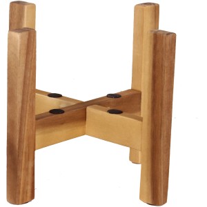 Brauner Universal Holz-Blumenständer, 21x21x17 cm, aus Akazienholz für Innenräume.