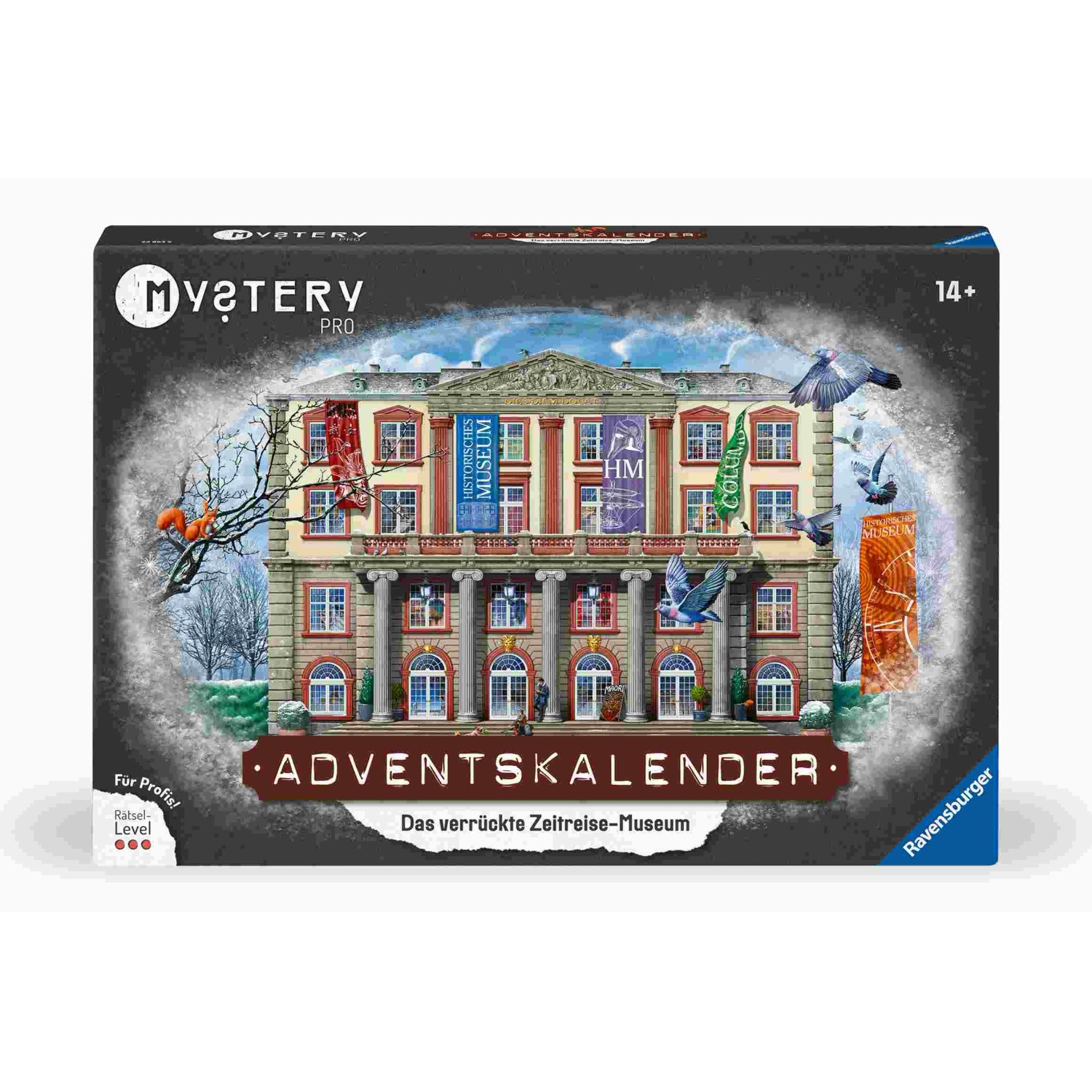 Ravensburger 23853 - Mystery PRO Adventskalender - Das verrückte Zeitreisemuseum - 24 Rätsel für EXIT-Begeisterte ab 14 ...
