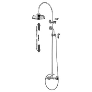 Kronenbach Duschsystem Aufputz IOTA 2.0 in Chrom