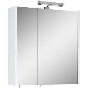 Maximus Spiegelschrank Cheese 60 cm, weiß, mit Beleuchtung. Badezimmerschrank für Badutensilien.