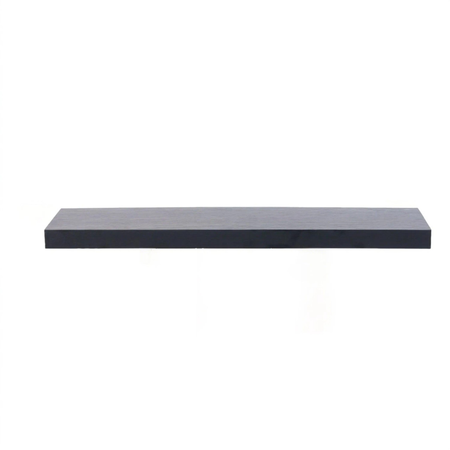 Relaxdays Wandregal MDF Schwarz mit Metallhalterung 80 cm x 23 cm x 4 cm