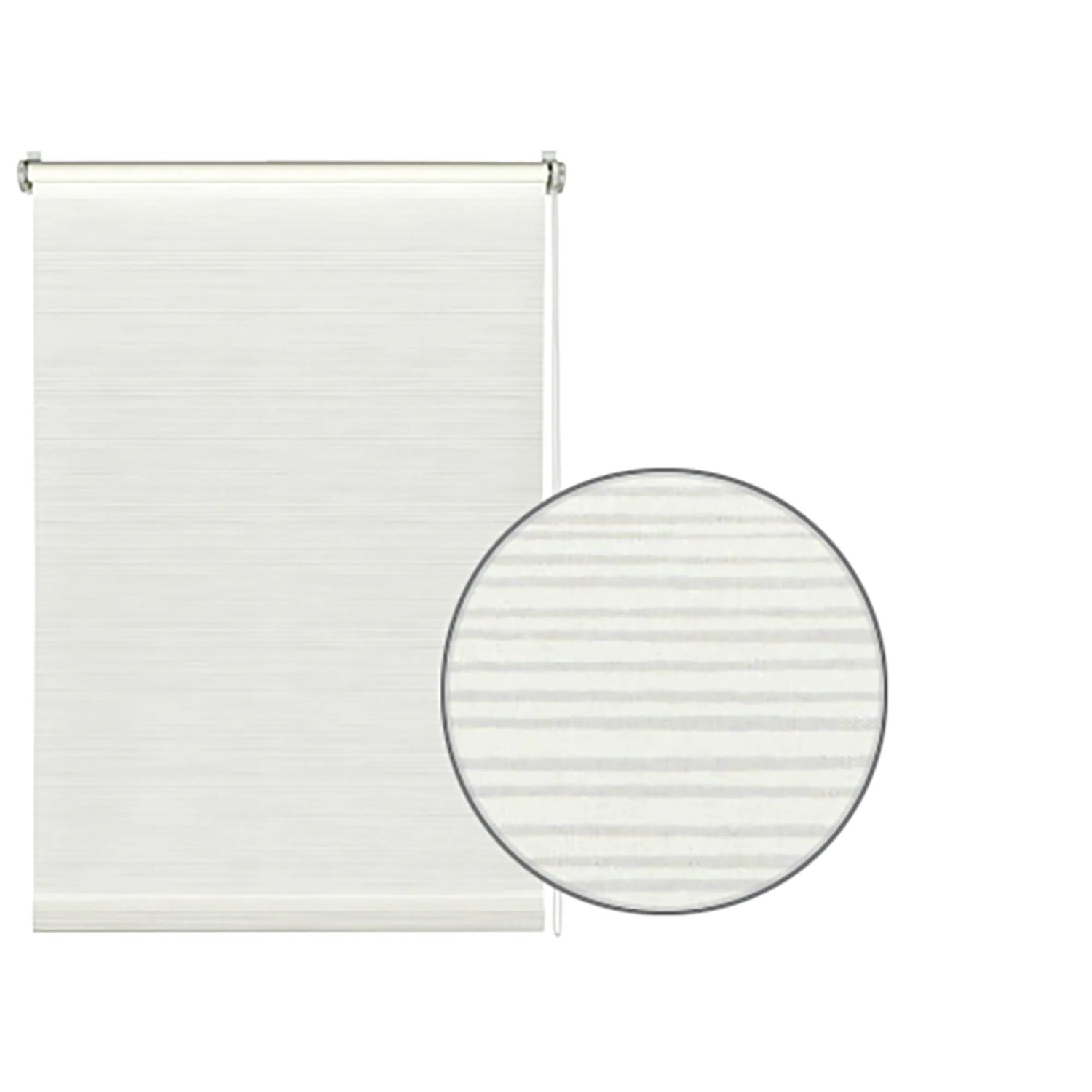Gardinia EasyFix Rollo Dekor Streifen, 60x150 cm, weiß. Lichtdurchlässiges Rollo mit Streifenmuster.