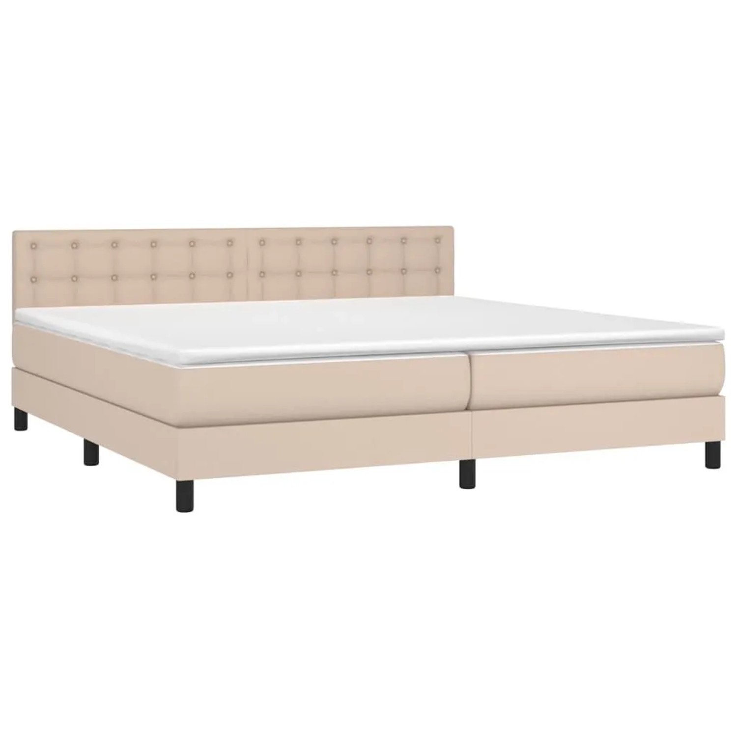vidaXL Boxspringbett mit Matratze & LED Cappuccino-Braun 200x200cm 3134248