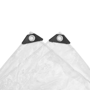 Transparente vidaXL Plane 6x8m aus PVC mit Ösen für vielseitigen Schutz.
